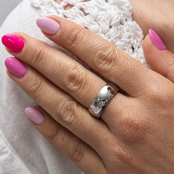 Ring Edelstahl glanz poliert 8mm breit 