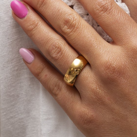 Ring Edelstahl gelb-vergoldet 8mm breit 