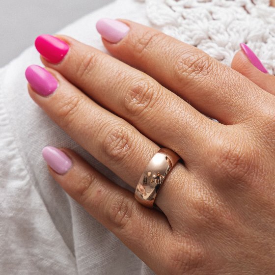 Ring Edelstahl rosé-vergoldet 8mm breit 