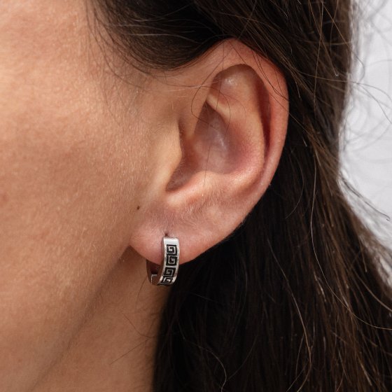 Ohrringe Edelstahl Lack Mäander 