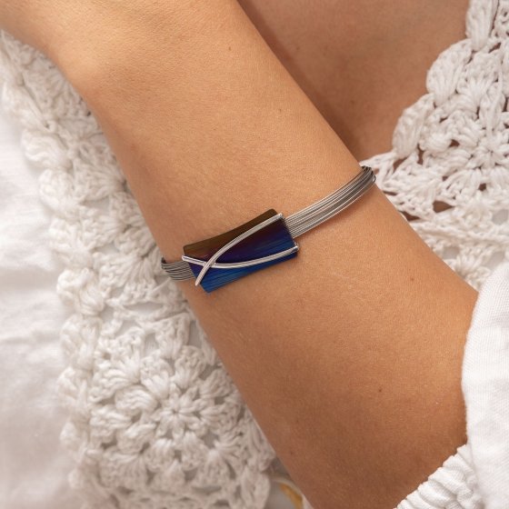 Armband Edelstahl mit Titan mehrfarbig 17+3cm lang 