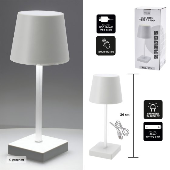 LED Tischleuchte Weiß mit Touchfunktion 