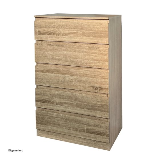 Kommode mit 5 grifflosen Schubladen Sonoma Modernes Design 