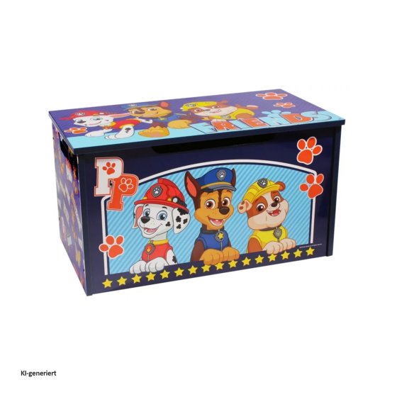 Paw Patrol Spielzeugkiste mit Deckel Kinder Aufbewahrungsbox Blau 