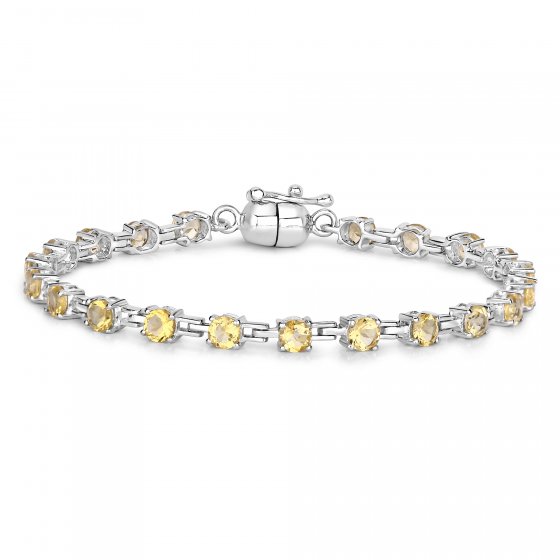 Armband 925-Sterling Silber rhodiniert Citrin rund 