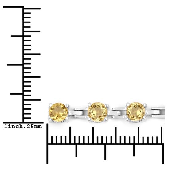 Armband 925-Sterling Silber rhodiniert Citrin rund 
