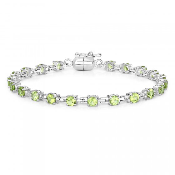 Armband 925-Sterling Silber rhodiniert Peridot rund 