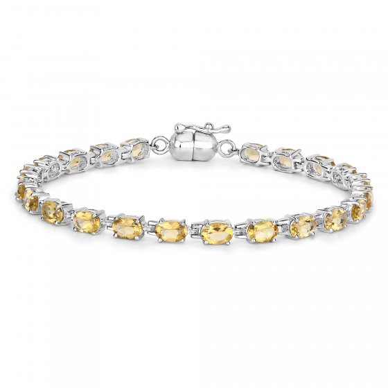 Armband 925-Sterling Silber rhodiniert Citrin oval 