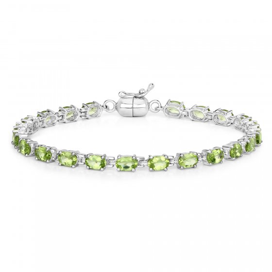 Armband 925-Sterling Silber rhodiniert Peridot oval 