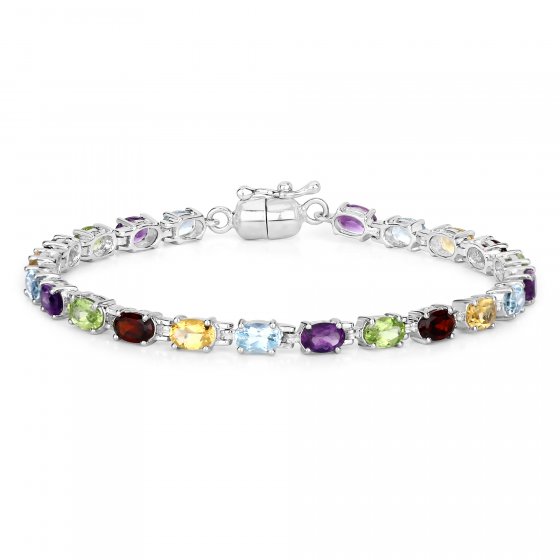 Armband 925-Sterling Silber rhodiniert Multicolour oval 
