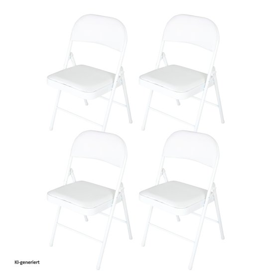 4er Set Klappstühle mit Polsterung Metallgestell und PVC-Bezug 