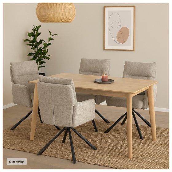 Esszimmerstuhl Kyra Beige 2er-Set 