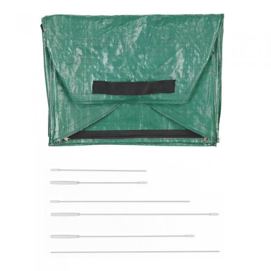 Laubsammler XL, grün/weiß, Kunststoff, Fiberglas, 50x35x75 cm, mit integrierter Kehrkante 