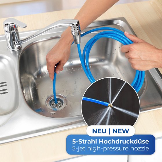 Reiniger Mod. Twister, blau, Kunststoff/Metall, 3x250x3 cm, mit Messing-Hochdruckdüse 