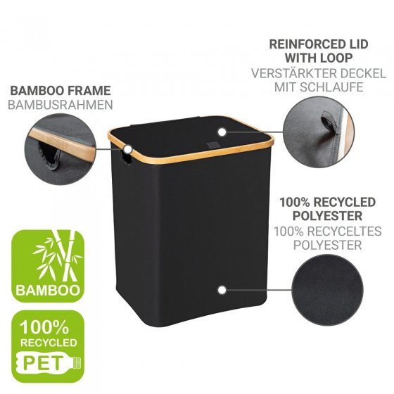 Wäschetruhe Uno Mod. Ecori, FSC®-zertifizierter Bambus, recyceltes Polyester 