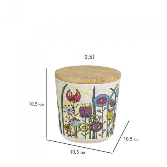 Vorratsdose Mod. Garden, 3er Set, aus biokunststoff und bambusdeckel 