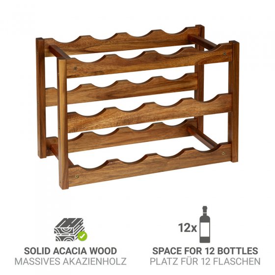 Weinregal Mod. Fondi, aus massivem Akazienholz 