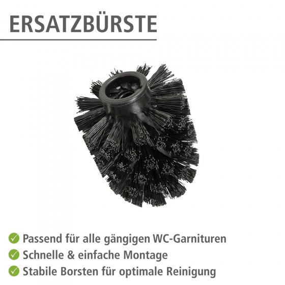 Ersatzbürstenkopf für Toilettenbürsten, WC-Ersatzbürste, 10 er Set, Ø 8 cm, schwarz 