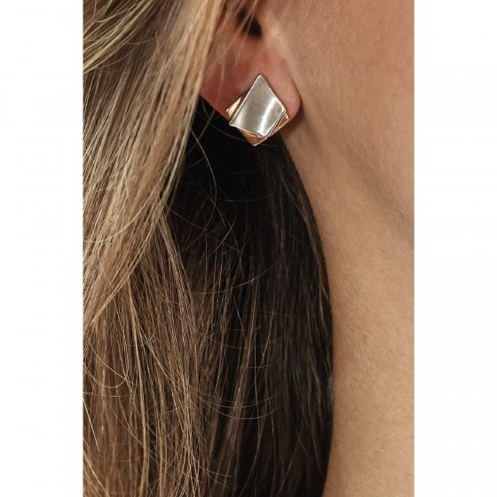 Ohrringe Silber 925 zweifarbig satiniert und glänzend 