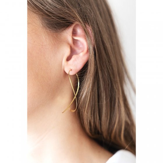 Ohrringe Silber 925 vergoldet 70mm lang matt glanz 