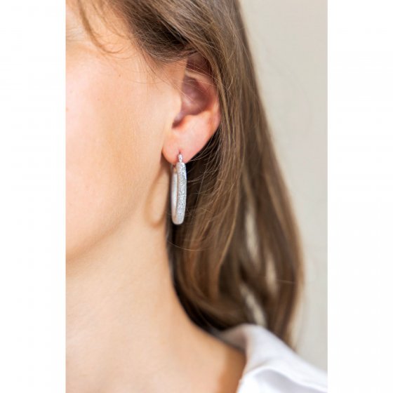 Creolen 925 Silber rhodiniert diamantiert 