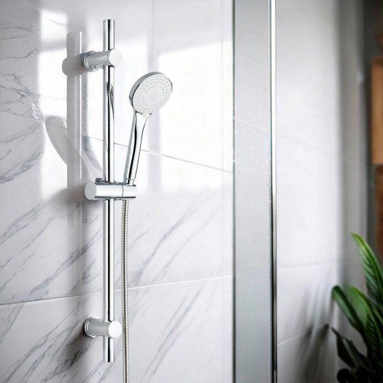 Brauseset Mod. Uno, chrom, Edelstahl, 70 cm Länge, für Durchlauferhitzer geeignet 