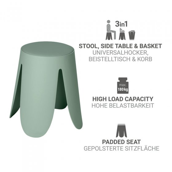 Badhocker Mod. Comiso Lindgrün matt, belastbar bis 180 kg 