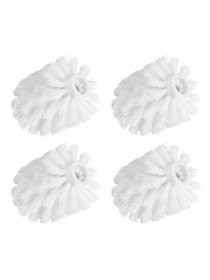 Ersatzbürstenkopf 4er, weiß, Kunststoff, Ø7,5cm, für alle gängigen WC-Garnituren 