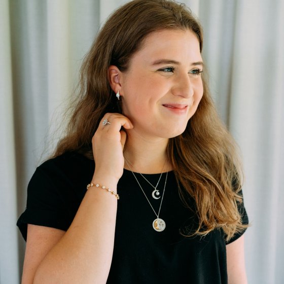 Armband 925 Silber vergoldet Zirkonia weiß 