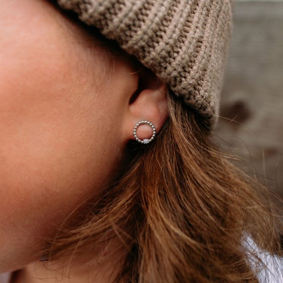 Ohrstecker 925 Silber rhodiniert Zirkonia weiß 