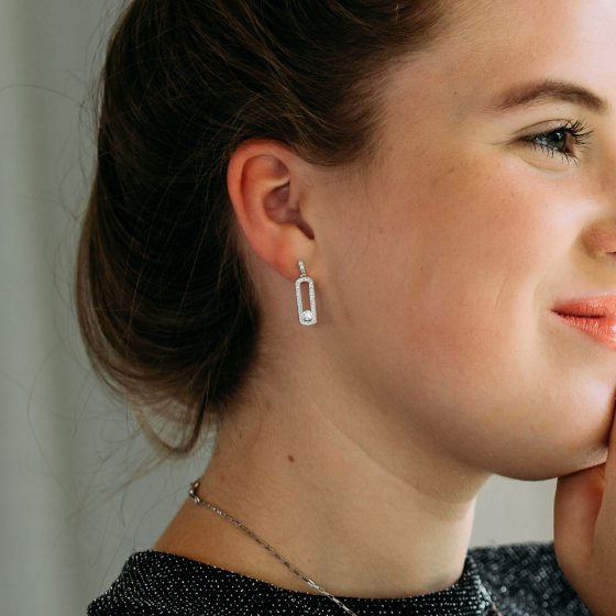 Ohrstecker 925 Silber rhodiniert Zirkonia weiß 