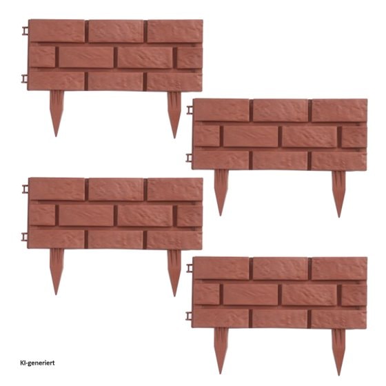 Beetumrandung 4er Set Kunststoff Steinoptik Stecksystem Gesamtlänge 180 cm 