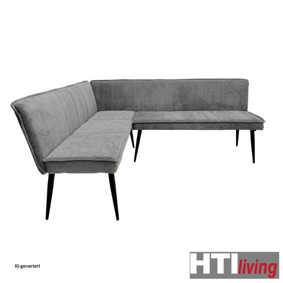 Eckbank 154 x 195 cm Mesilla Blaugrau kurzer Schenkel links 