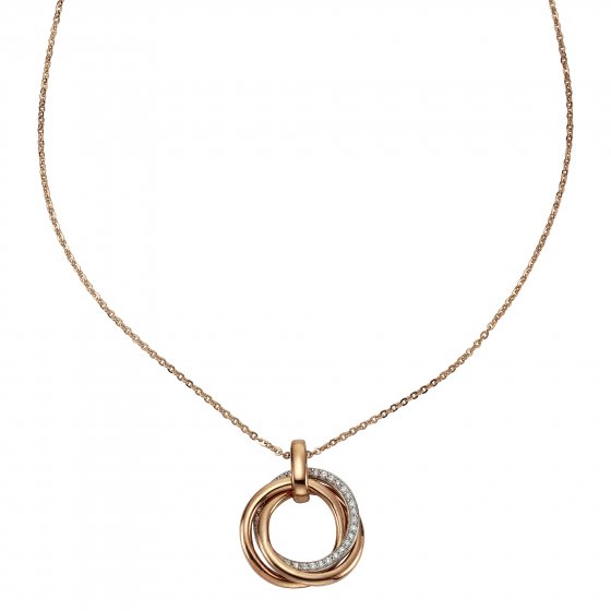 Halskette 925/- Sterling Silber rosévergoldet Zirkonia 