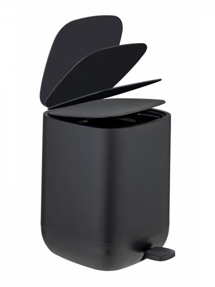Bad-Accessoire Set Mod. Davos Schwarz, mit Treteimer 5 Liter 