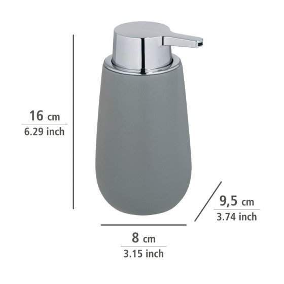 Waschtisch-Set Mod. Badi Grau, 2-tlg., 1 Zahnputzbecher, 1 Seifenspender 