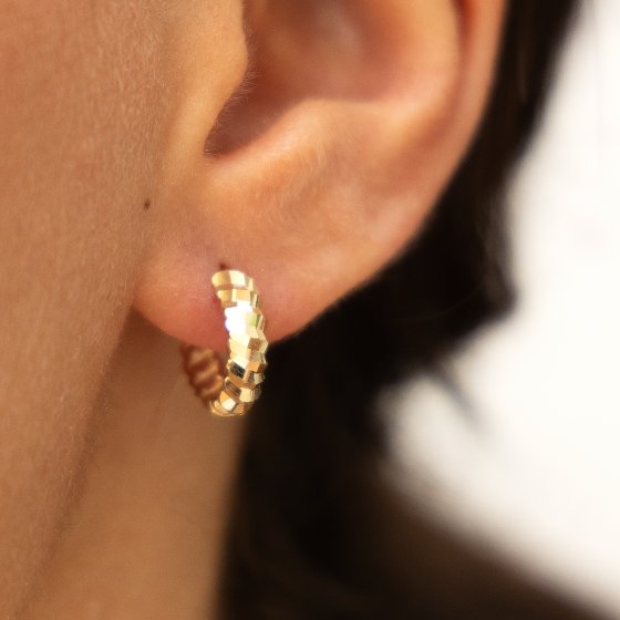 Creolen 375 Gelbgold diamantiert 