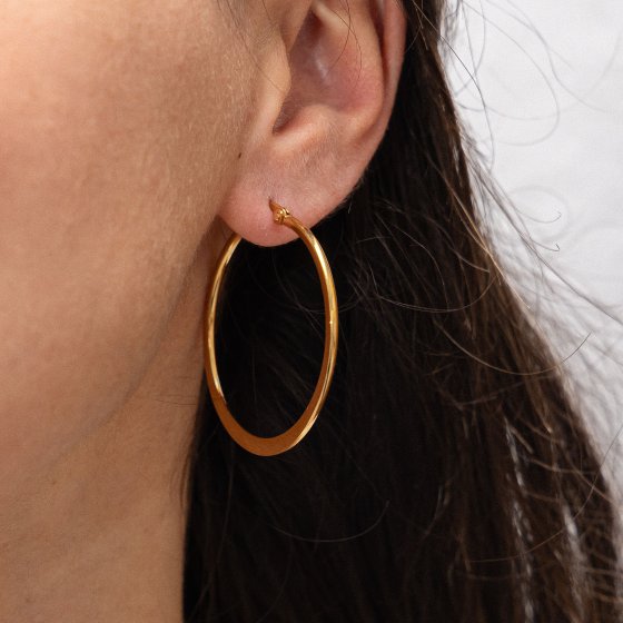 Ohrringe Edelstahl vergoldet 3,9cm Durchmesser 