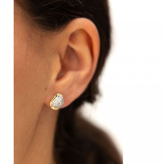 Ohrringe Gold 333 zweifarbig mit 94x Zirkonia weiß 