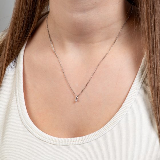 Halskette Gold 585 mit natürlichem Brillant 0,05 ct. 