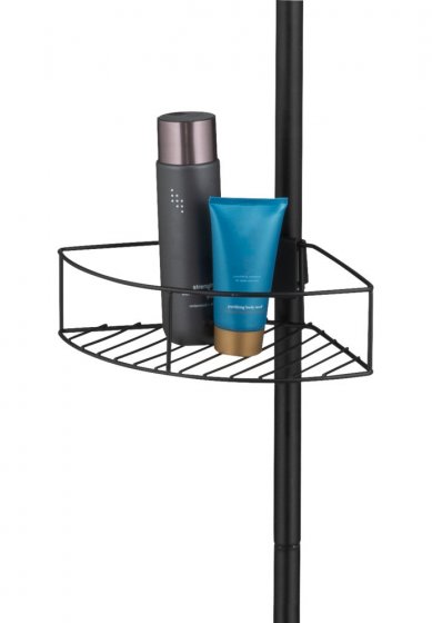 Teleskop-Eckregal Mod. Dolcedo Edelstahl, Schwarz matt, rostfrei 