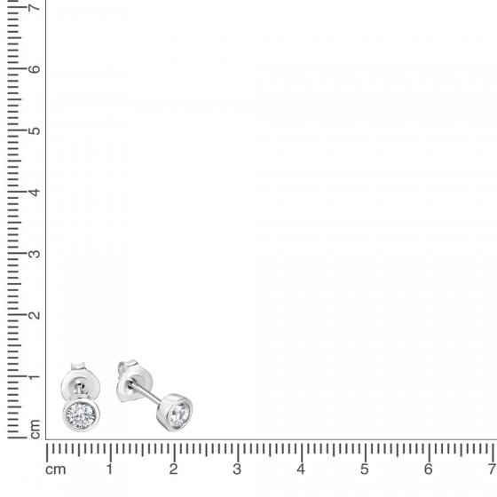 Ohrstecker Silber 925 rhodiniert mit Zirkonia weiß 4mm 