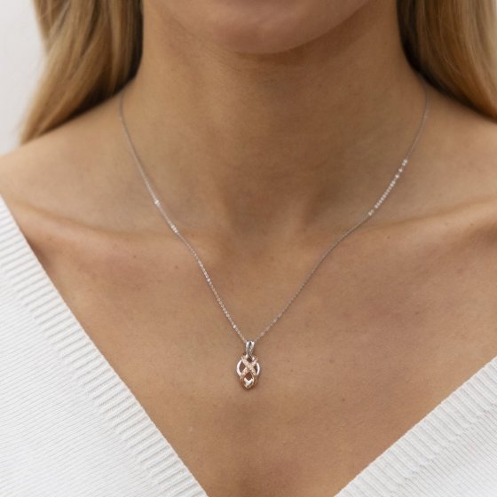 Halskette Silber 925 zweifarbig mit Unendlichkeits-Motiv 