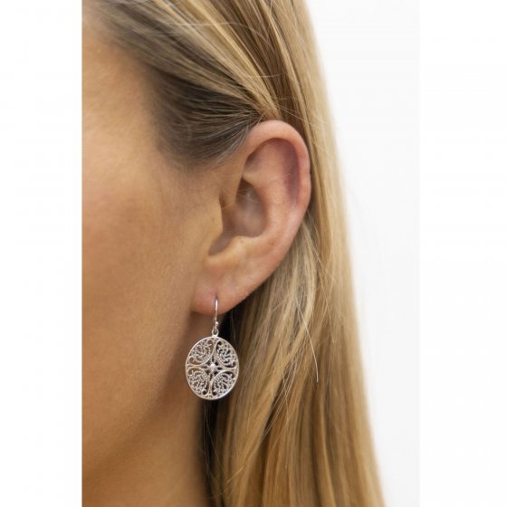 Ohrringe 925 Sterling Silber rhodiniert mit Zirkonia weiß 