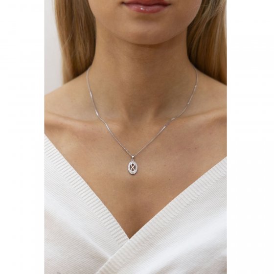 Halskette Silber 925 rhodiniert mit Unendlichkeits-Symbol 