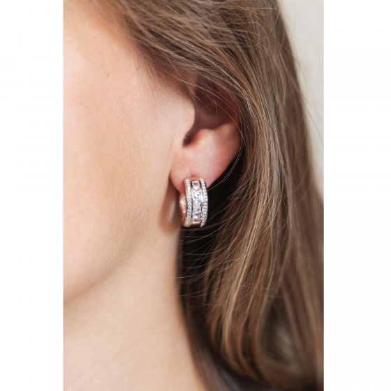 Ohrring 925/- Sterling Silber rosévergoldet Zirkonia 