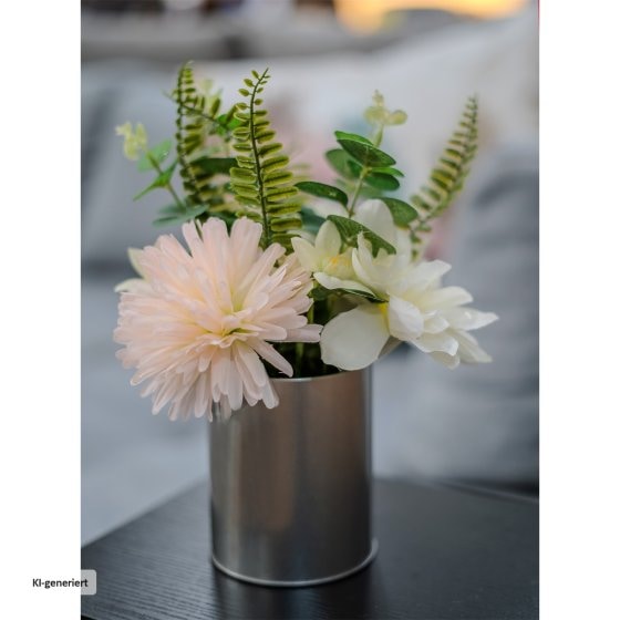 Kunstblume weiße Jasmin in Vase Leilani 