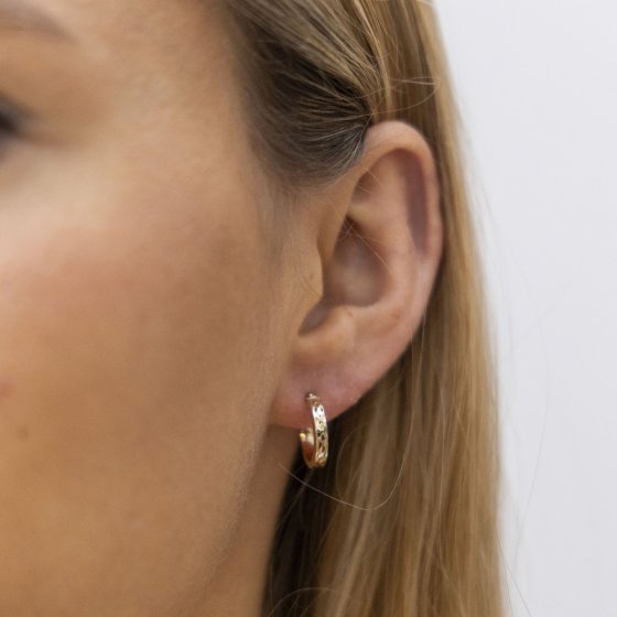Ohrringe 375 Gelbgold glanz diamantiert 