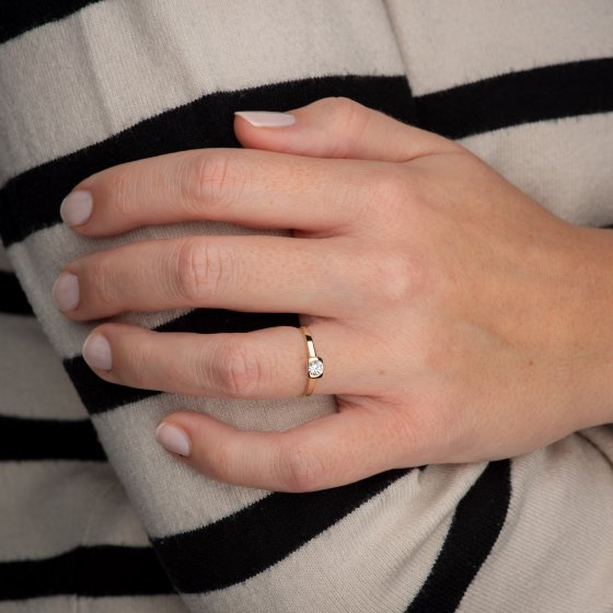 Ring 333/- Gelbgold glanz synth. Zirkonia 