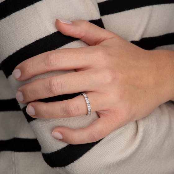 Ring 333/- Weißgold glanz  synth. Zirkonia 